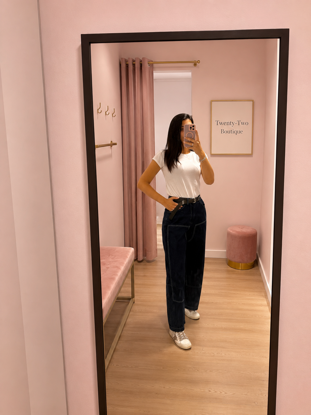 Jeans Work con Cuciture a Contrasto
