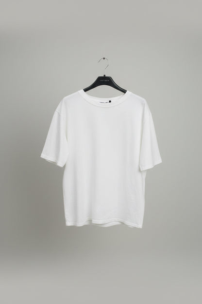 T-Shirt Basic a Manica Corta — Bianco e Coccio, Taglia Unica
