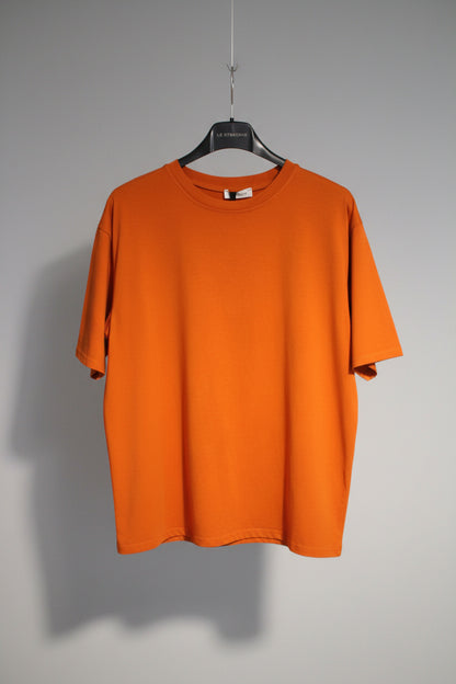 T-Shirt Basic a Manica Corta — Bianco e Coccio, Taglia Unica