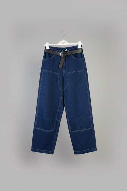 Jeans Work con Cuciture a Contrasto