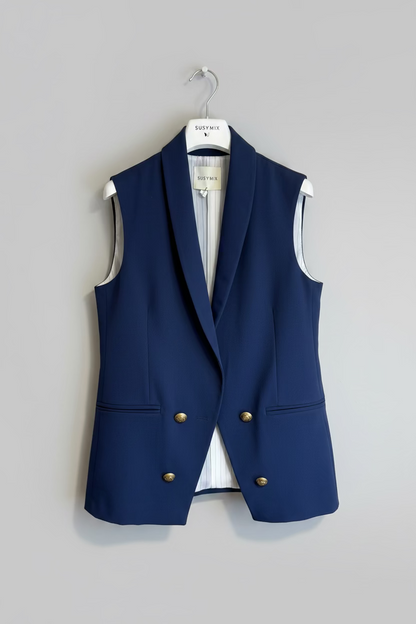 Gilet Lungo Aperto con Bottoni