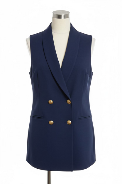 Gilet Lungo Aperto con Bottoni