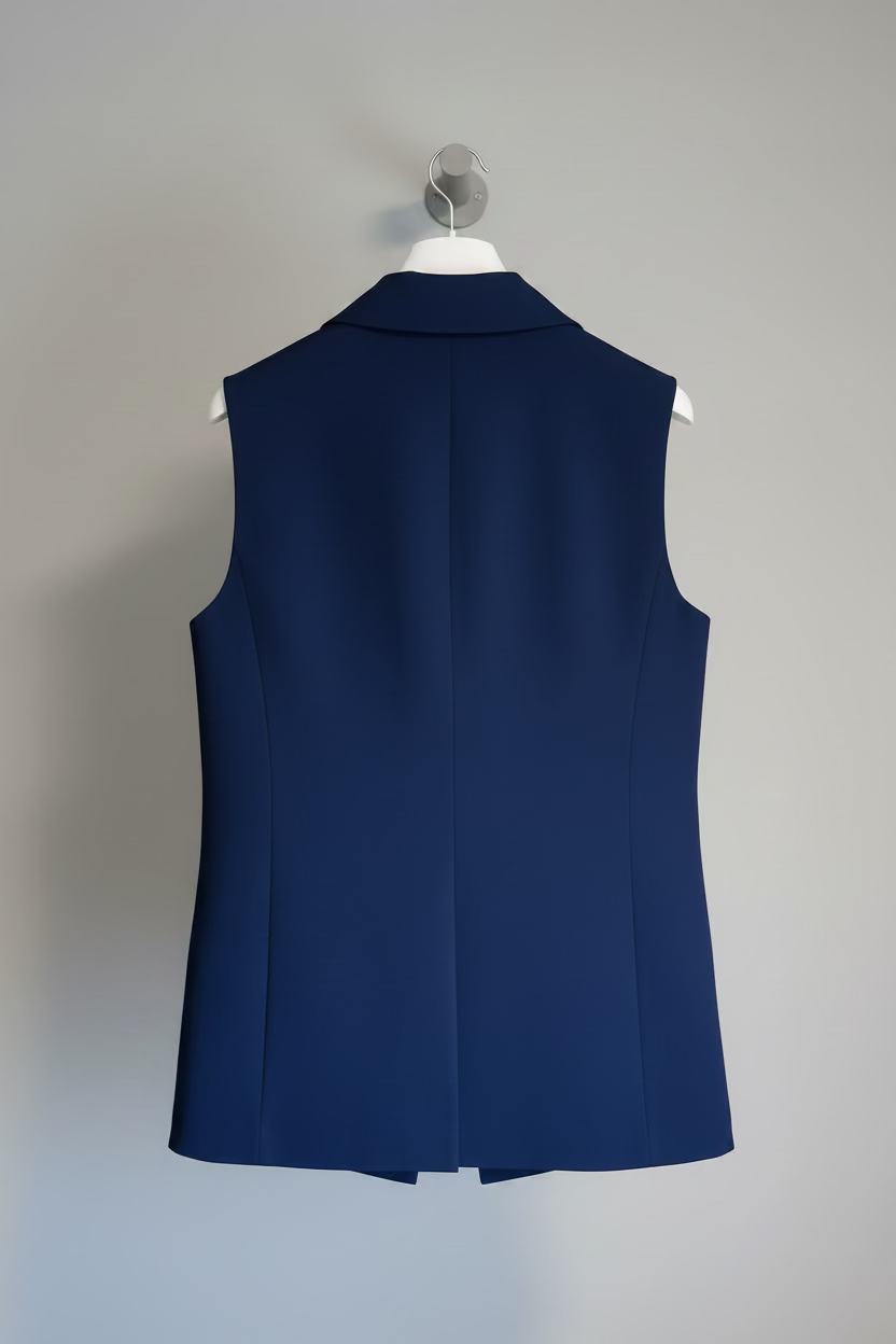 Gilet Lungo Aperto con Bottoni