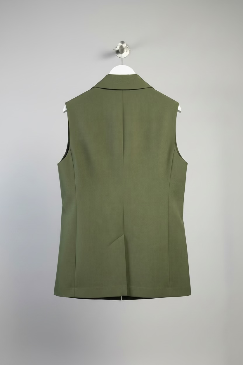 Gilet Lungo Aperto con Bottoni
