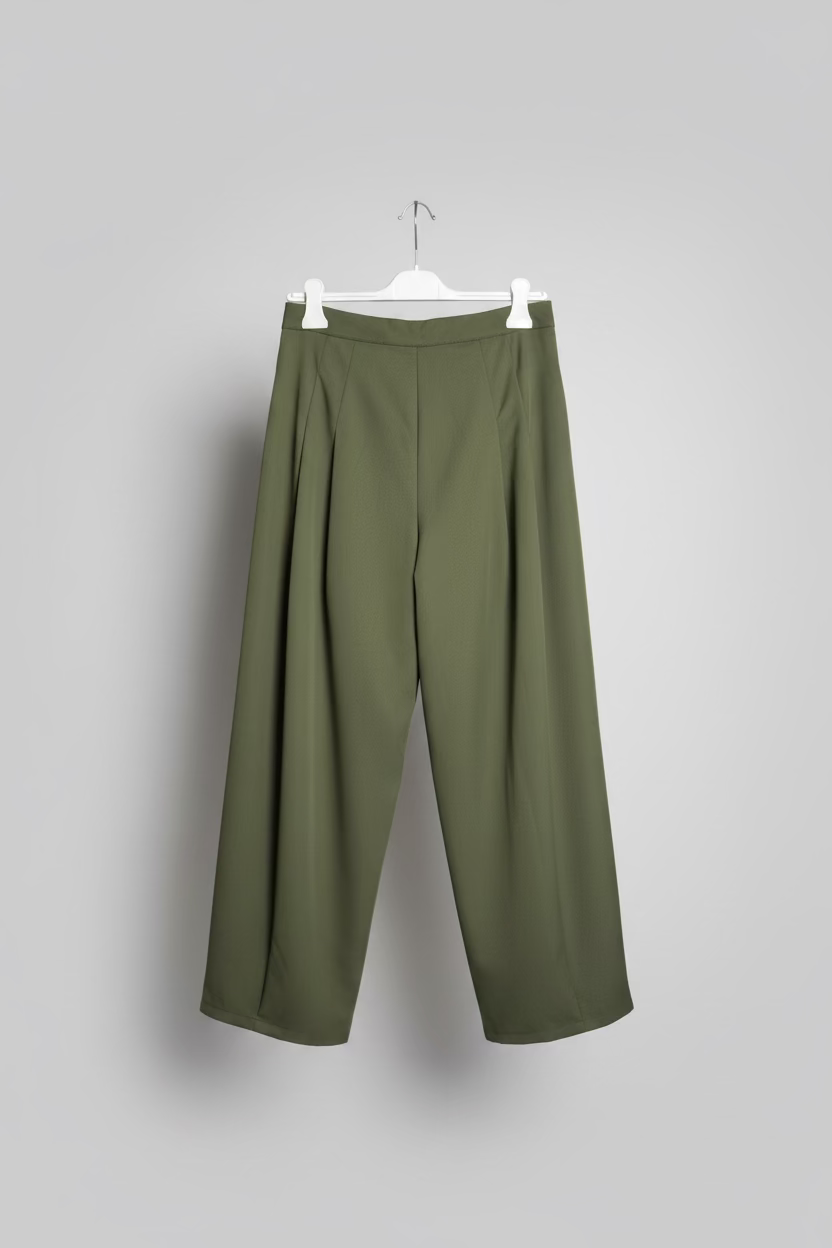 Pantalone Ovetto con Pieghe